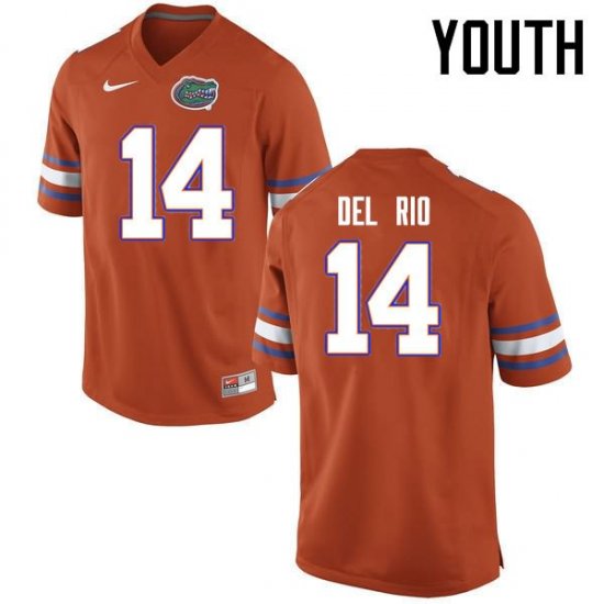 Youth Florida Gators #14 Luke Del Rio NCAA Nike Orange Authentic Stitched College Football Jersey MVI8462JV